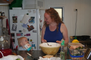 cooking with a baby