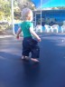 Trampolining at the pool