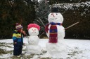 Little Poogie with Snowman Poogie and Snowman Daddy